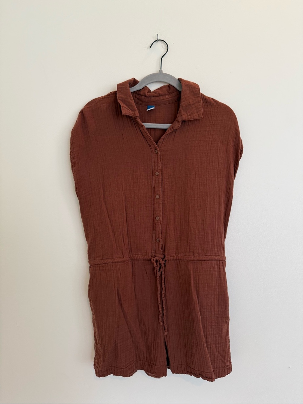 Old Navy Brown Button-Up Gauze Shirt